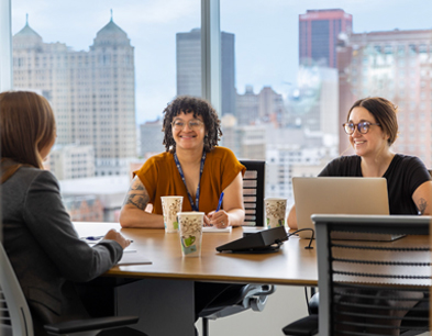 Team meeting at the corporate office