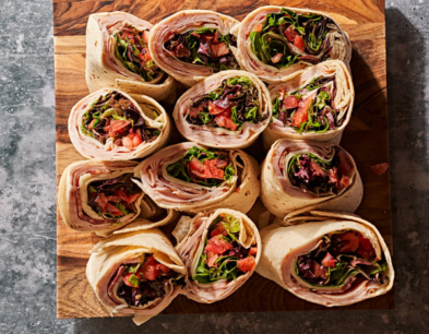 Tray of Roasted Turkey Wraps