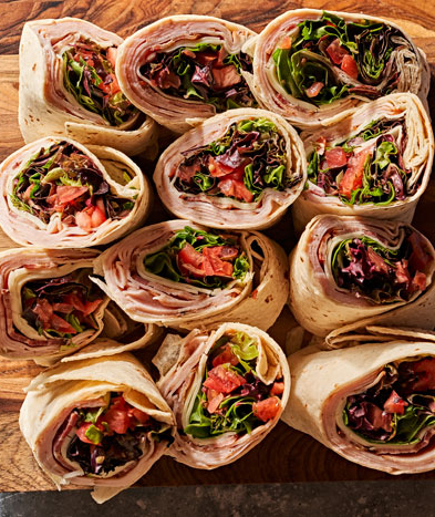 Tray of Roasted Turkey Wraps