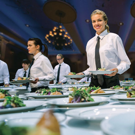 Catering associates serving at the Emmy's