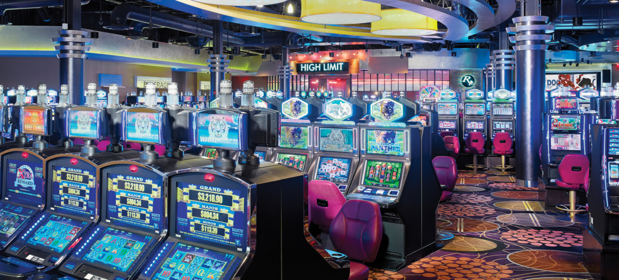 Slots on the gaming floor at Finger Lakes Gaming