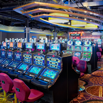 Rows of machines at Finger Lakes Gaming