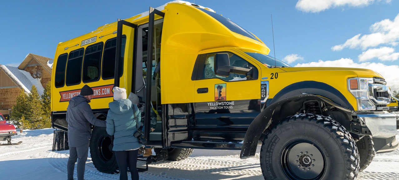 Guest getting on the Yellowstone Park Tour