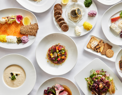 Beautiful table with lots of plated dishes